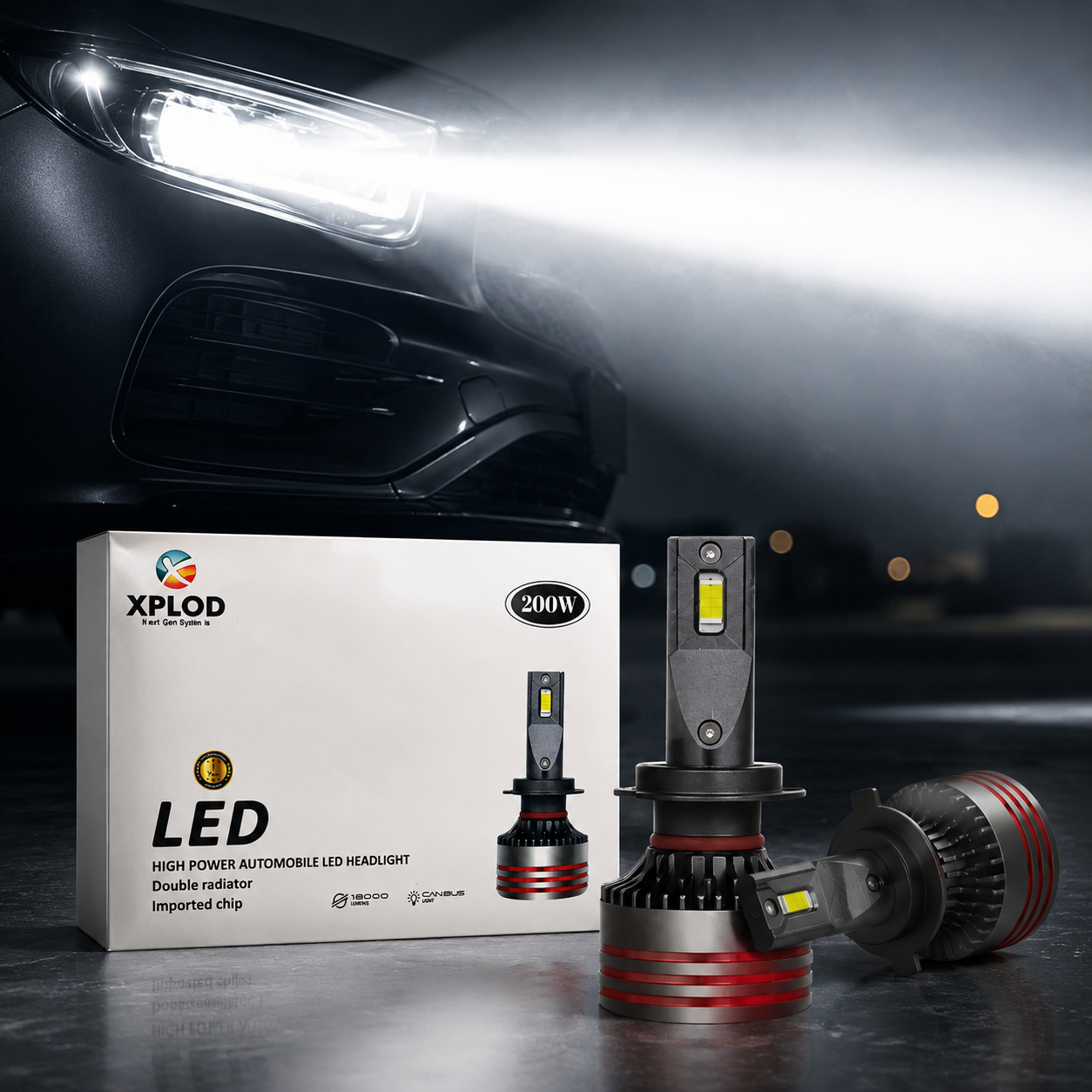 LED Car Headlight Bulbs | 200W Super Bright LED Headlight Kit | White 6500K